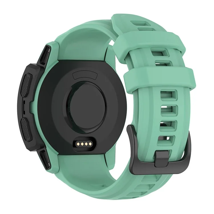 For Garmin Instinct 2S Silicone Watch Band 20mm Quick Release Wrist Strap with Buckle for Sports Watch - Green