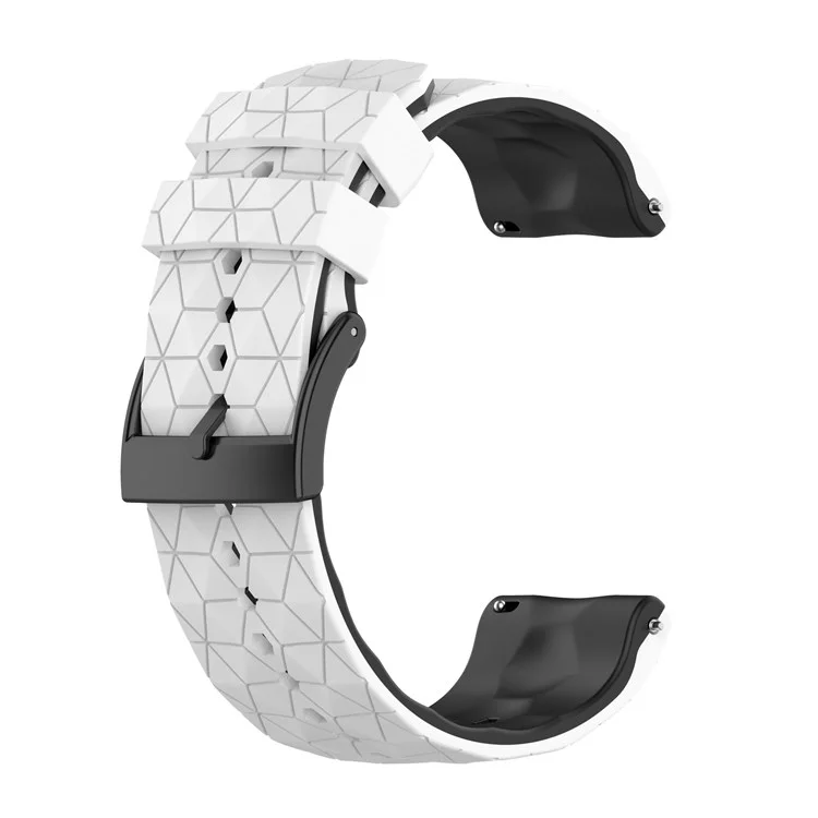 Für Suunto 9/Suunto 9 Baro/Spartan Sport Wrist HR/Traverse, Football Texturiertes 24mm Silikonuhrarmband Schnellverschluss Armband Sportuhrenteil - Weiß/Schwarz