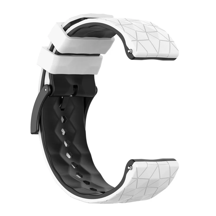 Für Suunto 9/Suunto 9 Baro/Spartan Sport Wrist HR/Traverse, Football Texturiertes 24mm Silikonuhrarmband Schnellverschluss Armband Sportuhrenteil - Weiß/Schwarz