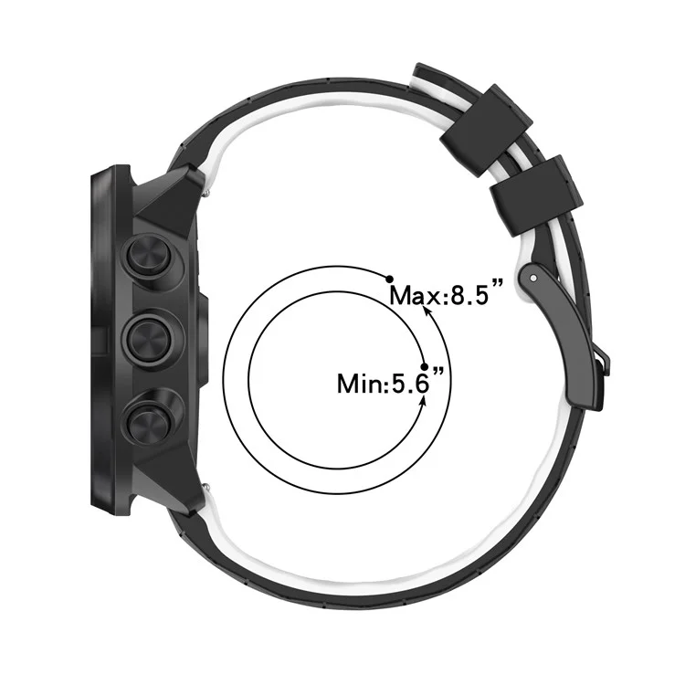 Für Suunto 9/Suunto 9 Baro/Spartan Sport Wrist HR/Traverse, Football Texturiertes 24mm Silikonuhrarmband Schnellverschluss Armband Sportuhrenteil - Weiß/Schwarz