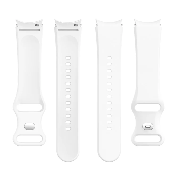 For Samsung Galaxy Watch 4/Watch 4 Classic Silicone Watch Band 20mm Quick Release Wrist Strap with Butterfly Buckle for Sports Watch - White