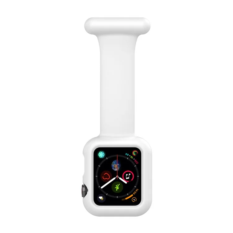 Pour Apple Watch Series 10 42mm / 9 8 7 41mm / 6 5 4 SE SE (2022) SE (2023) 40mm / 3 2 1 38mm Coque de protection en silicone antichoc pour montre intelligente - Blanc