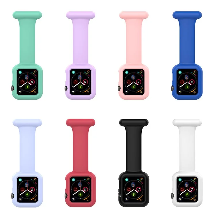 Pour Apple Watch Series 10 42mm / 9 8 7 41mm / 6 5 4 SE SE (2022) SE (2023) 40mm / 3 2 1 38mm Coque de protection en silicone antichoc pour montre intelligente - Blanc