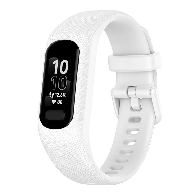 Für GarminSmart 5 stoßfester, spezieller strukturierter Silikon-Schnellverschluss-Uhrenarmband-Ersatzriemen, Größe S - Weiß