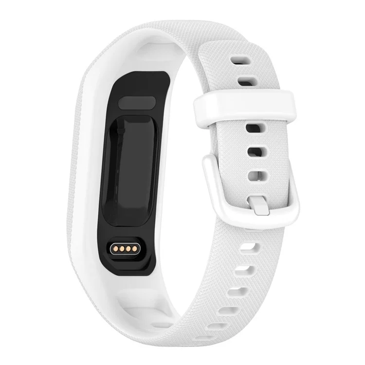 Für GarminSmart 5 stoßfester, spezieller strukturierter Silikon-Schnellverschluss-Uhrenarmband-Ersatzriemen, Größe S - Weiß