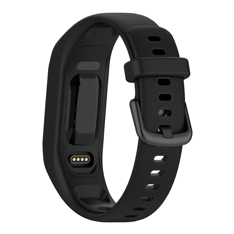Para Garmin Smart 5 Cinta de Relógio de Substituição Resistente a Choques de Silicone Texturizado de Liberação Rápida, Tamanho P - Preto