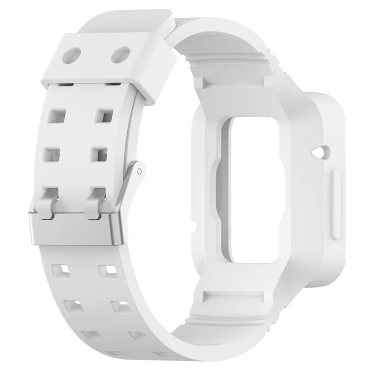 For Xiaomi Redmi Watch 2 Lite/Mi Watch Lite2/Lite1 Universal Silicone Watchband Wrist Strap Sports Watch Quick Release Watch Band Case with Buckle - White