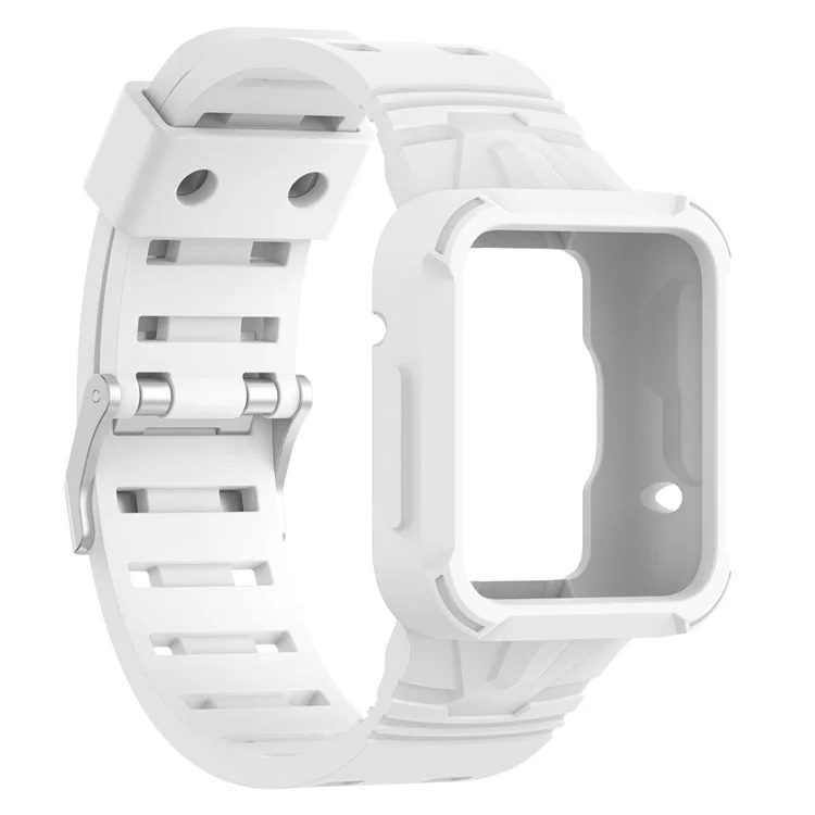 For Xiaomi Redmi Watch 2 Lite/Mi Watch Lite2/Lite1 Universal Silicone Watchband Wrist Strap Sports Watch Quick Release Watch Band Case with Buckle - White