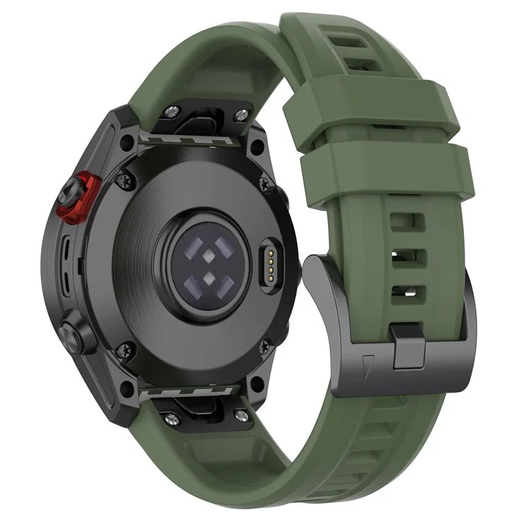 Для Garmin Fenix 7X/7X Solar/6X/6X Pro/TACTIX 7 силиконовый ремешок для часов с быстрым высвобождением, спортивный ремешок для наручных часов 26 мм - темно-зеленый