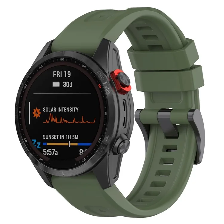 Для Garmin Fenix 7X/7X Solar/6X/6X Pro/TACTIX 7 силиконовый ремешок для часов с быстрым высвобождением, спортивный ремешок для наручных часов 26 мм - темно-зеленый