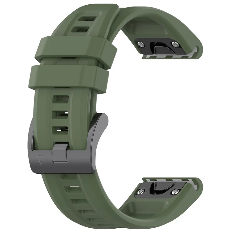 Для Garmin Fenix 7X/7X Solar/6X/6X Pro/TACTIX 7 силиконовый ремешок для часов с быстрым высвобождением, спортивный ремешок для наручных часов 26 мм - темно-зеленый