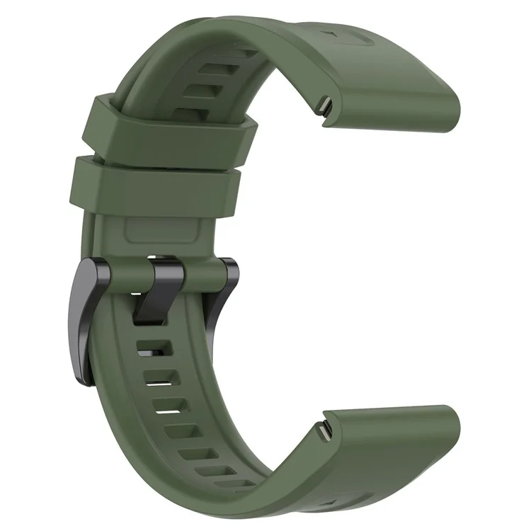 Для Garmin Fenix 7X/7X Solar/6X/6X Pro/TACTIX 7 силиконовый ремешок для часов с быстрым высвобождением, спортивный ремешок для наручных часов 26 мм - темно-зеленый