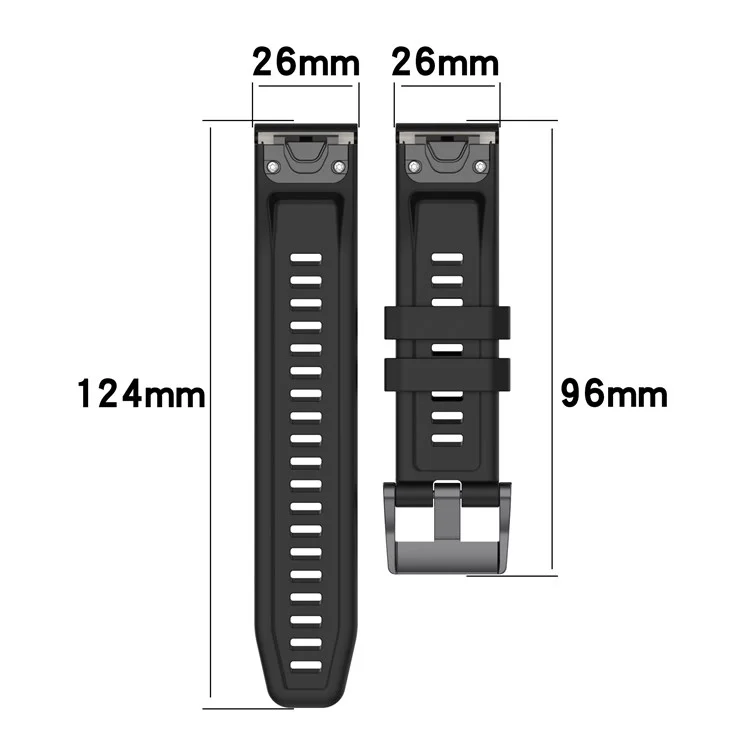 Для Garmin Fenix 7X/7X Solar/6X/6X Pro/TACTIX 7 силиконовый ремешок для часов с быстрым высвобождением, спортивный ремешок для наручных часов 26 мм - темно-зеленый
