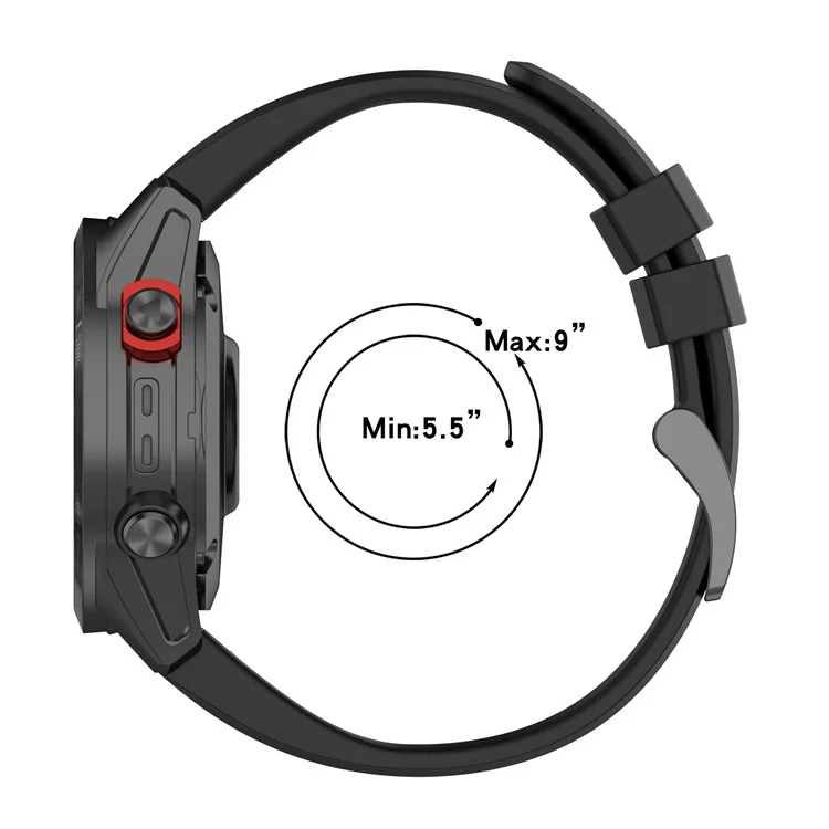 Para Garmin Fenix ​​7/epix Gen2/Descent G1/coros Vertix Silicone Watch Band Redunda Strap Sports Watch Watchband Substitui - Preto