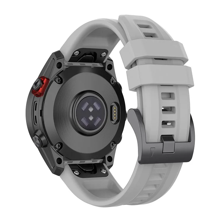 For Garmin Fenix 7X / 7X Solar / Tactic 7 Strap 26mm Silicone Watch Band Quick Release - Grey