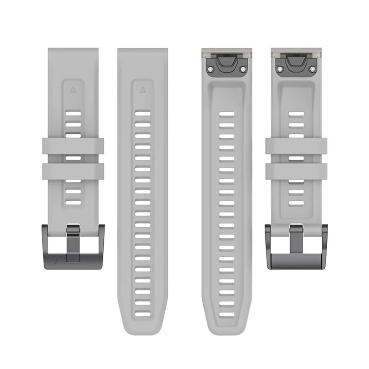 For Garmin Fenix 7X / 7X Solar / Tactic 7 Strap 26mm Silicone Watch Band Quick Release - Grey