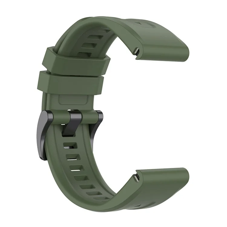 For Garmin Fenix 7S/Fenix 6S/Instinct 2S Quick Release Watch Strap Silicone Wrist Band Sports Watch 20mm Watchband with Metal Buckle - Midnight Green