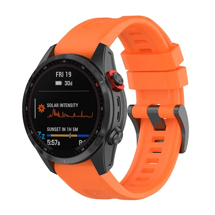 For Garmin Fenix 7S/Fenix 6S/Instinct 2S Quick Release Watch Strap Silicone Wrist Band Sports Watch 20mm Watchband with Metal Buckle - Orange