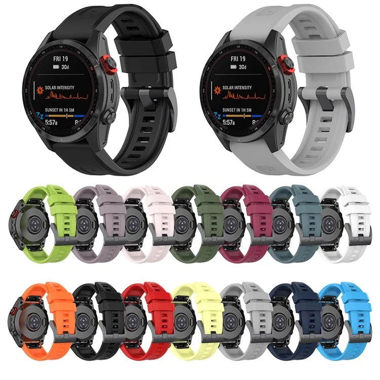 For Garmin Fenix 7S/Fenix 6S/Instinct 2S Quick Release Watch Strap Silicone Wrist Band Sports Watch 20mm Watchband with Metal Buckle - Orange