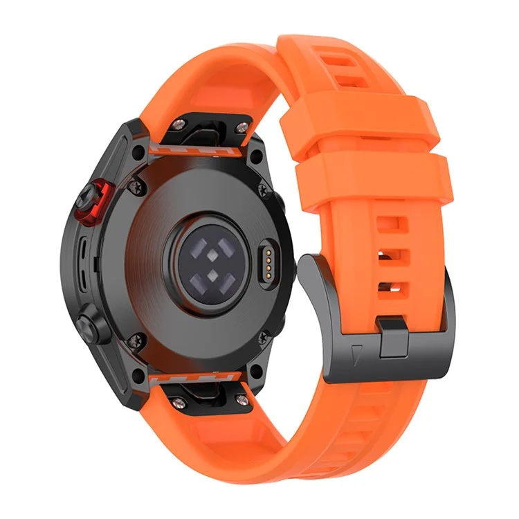 For Garmin Fenix 7S/Fenix 6S/Instinct 2S Quick Release Watch Strap Silicone Wrist Band Sports Watch 20mm Watchband with Metal Buckle - Orange