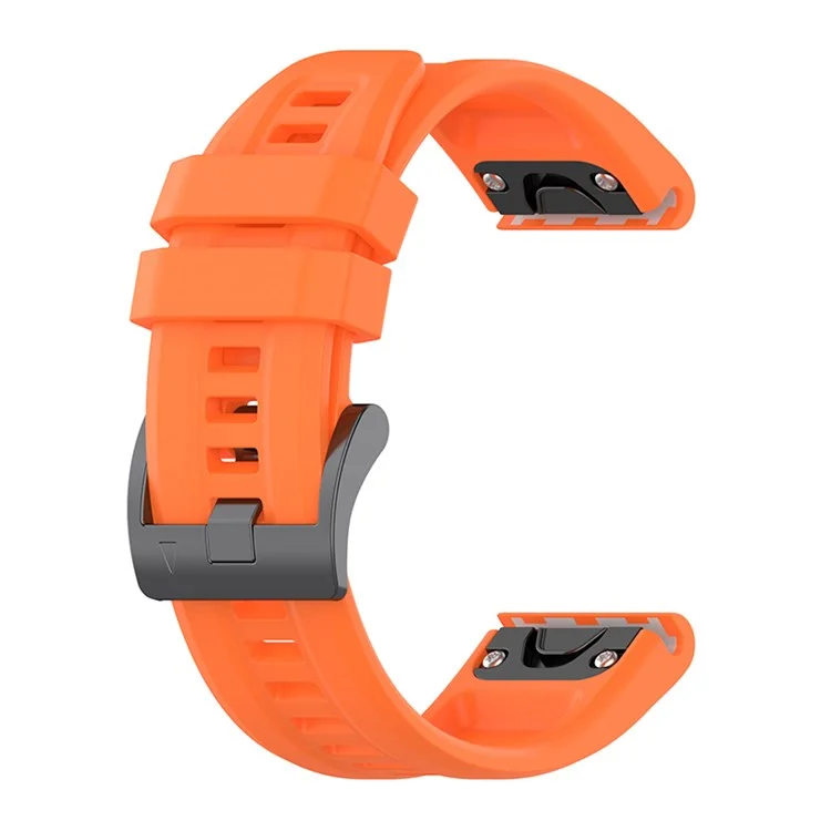 For Garmin Fenix 7S/Fenix 6S/Instinct 2S Quick Release Watch Strap Silicone Wrist Band Sports Watch 20mm Watchband with Metal Buckle - Orange