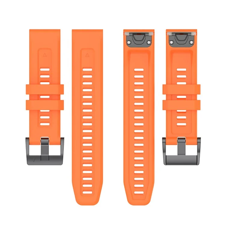 For Garmin Fenix 7S/Fenix 6S/Instinct 2S Quick Release Watch Strap Silicone Wrist Band Sports Watch 20mm Watchband with Metal Buckle - Orange