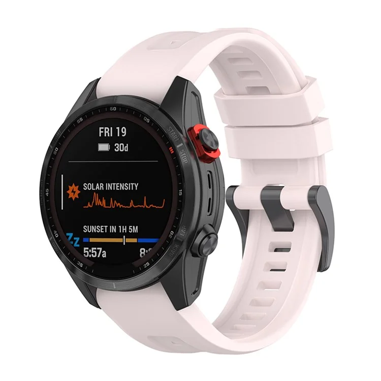 For Garmin Fenix 7S/Fenix 6S/Instinct 2S Quick Release Watch Strap Silicone Wrist Band Sports Watch 20mm Watchband with Metal Buckle - Pink