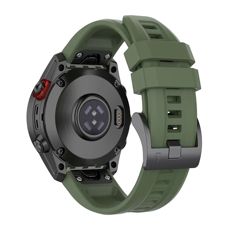 Para Garmin Fenix 7/7 Solar/Epix Gen2 Pulseira de Relógio de Liberação Rápida 22mm Pulseira de Silicone Esporte Relógio de Substituição Watchband com Fivela de Metal - Verde Meia-Noite