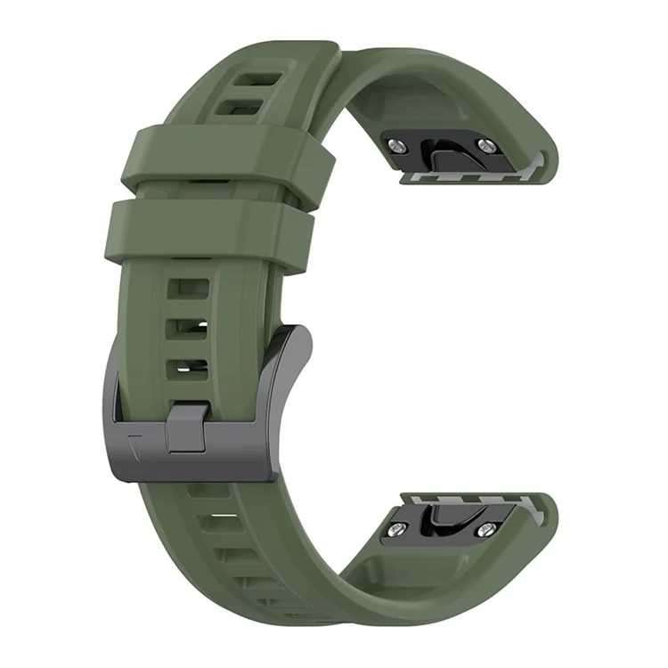 Para Garmin Fenix 7/7 Solar/Epix Gen2 Pulseira de Relógio de Liberação Rápida 22mm Pulseira de Silicone Esporte Relógio de Substituição Watchband com Fivela de Metal - Verde Meia-Noite