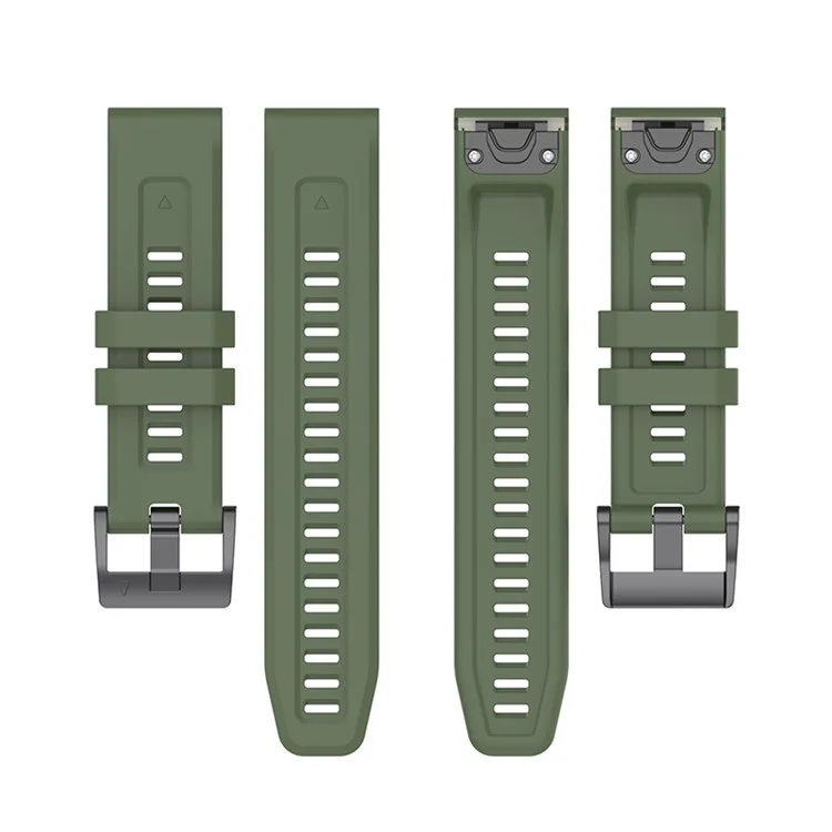 Para Garmin Fenix 7/7 Solar/Epix Gen2 Pulseira de Relógio de Liberação Rápida 22mm Pulseira de Silicone Esporte Relógio de Substituição Watchband com Fivela de Metal - Verde Meia-Noite
