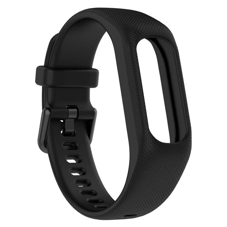 For Garmin Vivosmart 5 Anti-scratch Silicone Watch Band with Case Protector Wrist Strap - Black