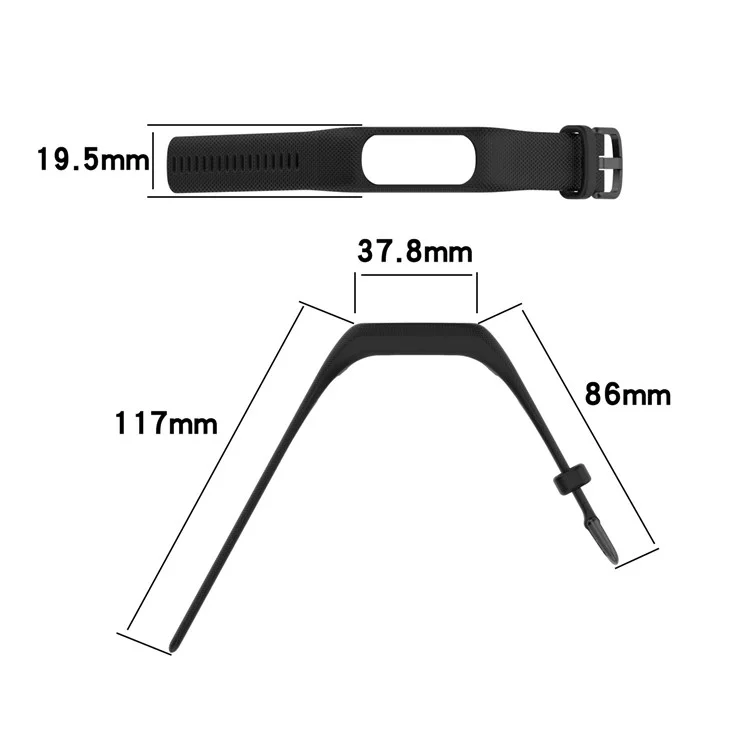 For Garmin Vivosmart 5 Armband Silicone Watch Strap with Case - Black