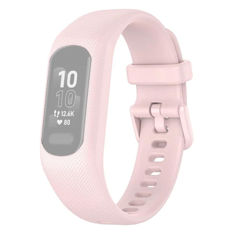 For Garmin Vivosmart 5 Armband Silicone Watch Strap with Case - Rose Pink