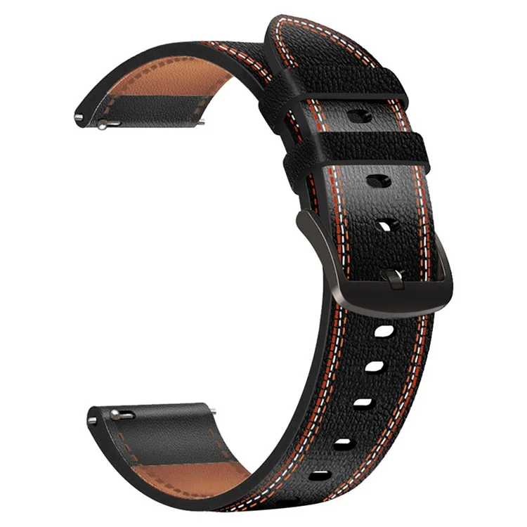 Para Samsung Galaxy Watch3 45mm/Watch 46mm Micrófibra Cuero Banda Reloj Correa de Muñeca 22mm - Negro