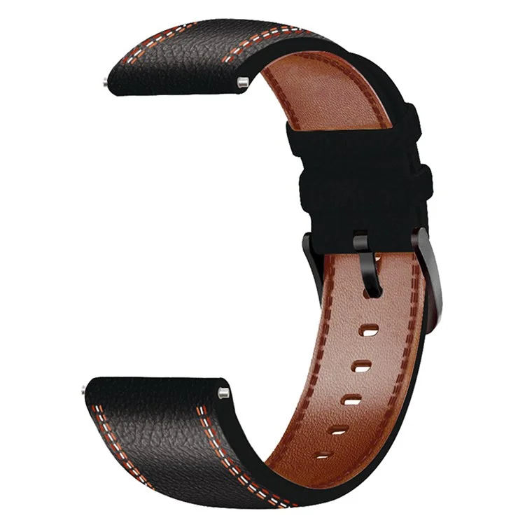 Para Samsung Galaxy Watch3 45mm/Watch 46mm Micrófibra Cuero Banda Reloj Correa de Muñeca 22mm - Negro