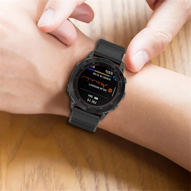 For Garmin Fenix 7X/6X/5X 26mm Replacement Smart Watch Strap Dual Color Silicone Watchband - Black/White