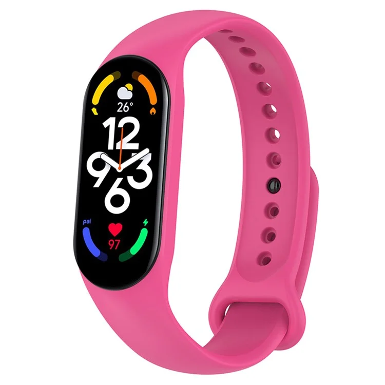 Pour Xiaomi Mi Band 7/6/5 TPU Watch Band Strap de Vignement à la Servie Pour Les Accessoires de Remplacement de Sports - Rose Profond