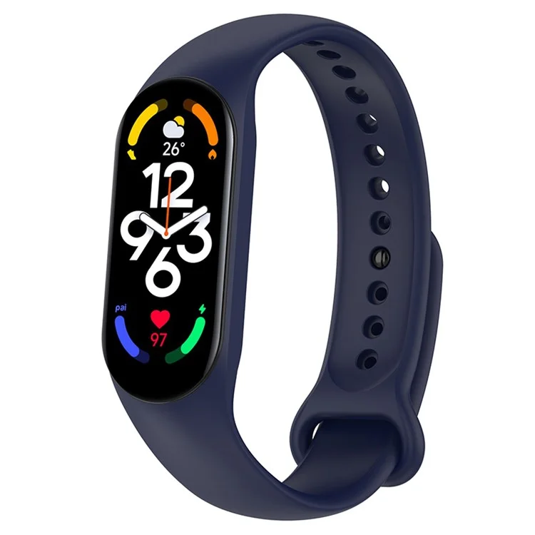 Pour Xiaomi Mi Band 7/6/5 TPU Watch Band Strap de Vignement à la Servie Pour Les Accessoires de Remplacement de Sports - Bleu Nuit