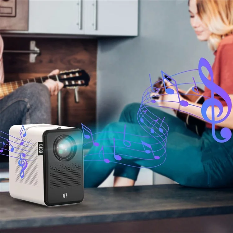 D100 Home Theater 1080P HD Projector 180 ANSI Lumens Manual Focus 100'' Display Mini Projector - US Plug
