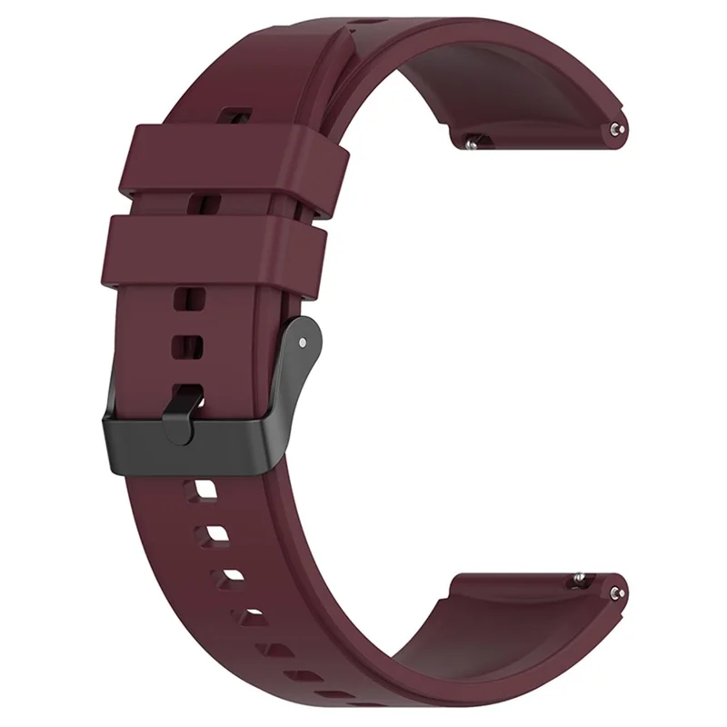 For Samsung Watch Heart-S / Heart-L / Galaxy Watch6 40mm 44mm / Watch6 Classic 43mm 47mm / Watch 5 40mm 44mm / 5 Pro 45mm / Watch4 40mm 44mm Replacement Watch Strap 20mm Silicone Watch Band - Wine Red