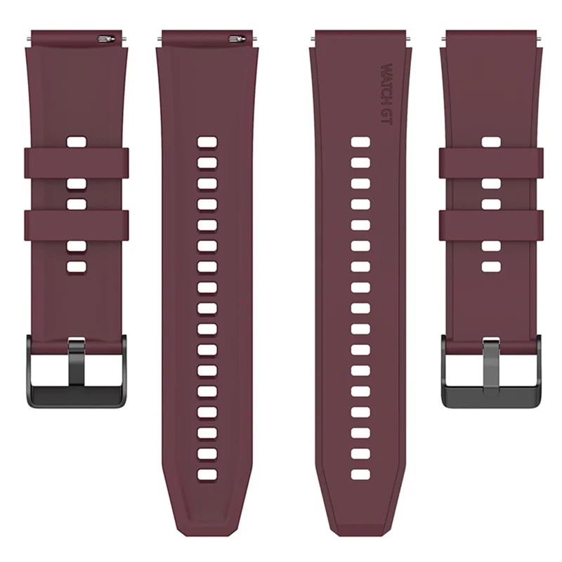 For Samsung Watch Heart-S / Heart-L / Galaxy Watch6 40mm 44mm / Watch6 Classic 43mm 47mm / Watch 5 40mm 44mm / 5 Pro 45mm / Watch4 40mm 44mm Replacement Watch Strap 20mm Silicone Watch Band - Wine Red