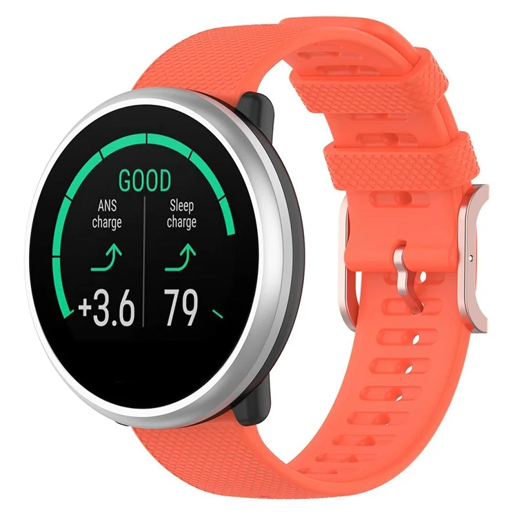 Für Polar Ignite/Ignite2/Unite/Pacer Silikon-Armbanduhr Riemen Punkte-Design Rechteckschnalle Handgelenkband Ersatz 20mm - Orange