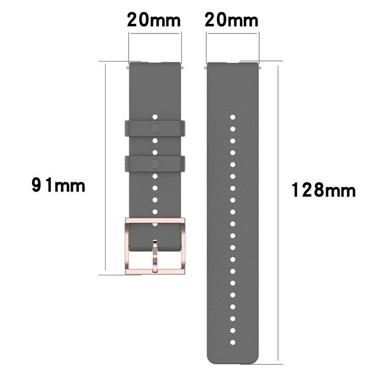 Für Polar Ignite/Ignite2/Unite/Pacer Silikon-Armbanduhr Riemen Punkte-Design Rechteckschnalle Handgelenkband Ersatz 20mm - Orange
