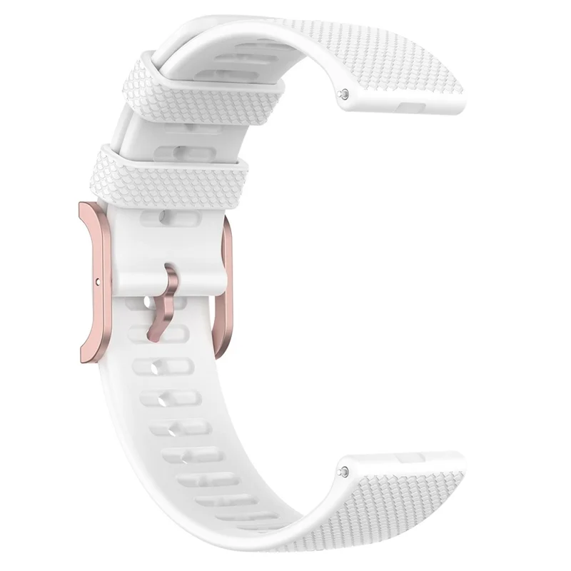 For Polar Ignite/Ignite2/Unite/Pacer Silicone Watch Strap Dots Design Square Buckle Wrist Band Replacement 20mm - White