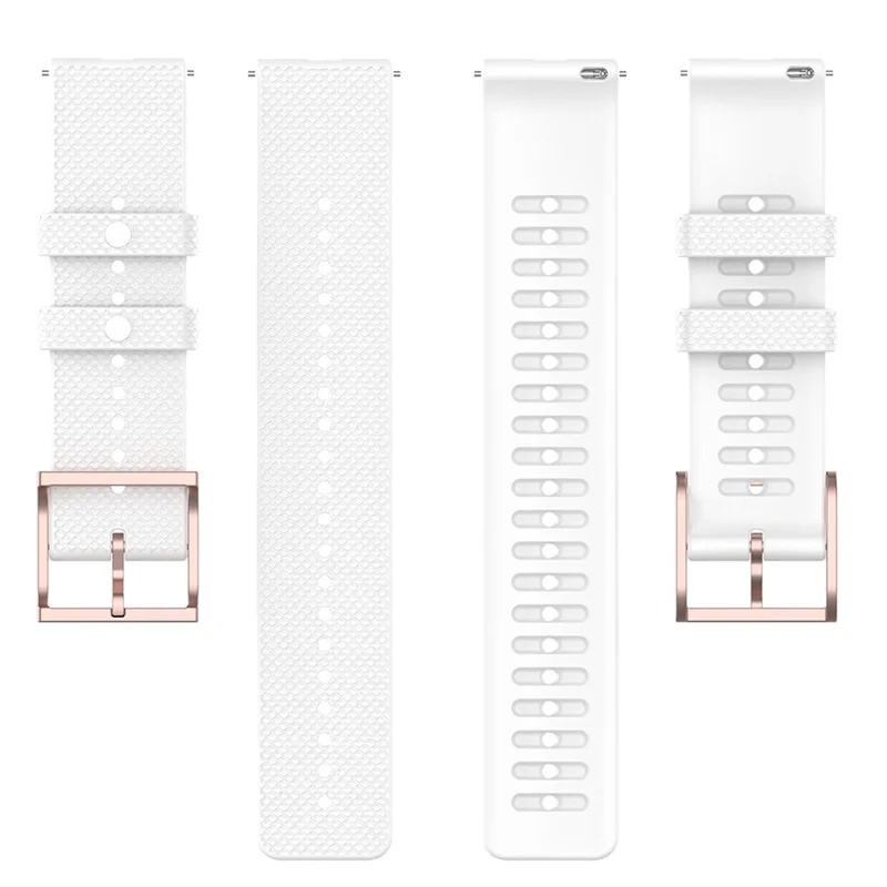 For Polar Ignite/Ignite2/Unite/Pacer Silicone Watch Strap Dots Design Square Buckle Wrist Band Replacement 20mm - White