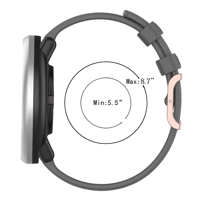For Polar Ignite/Ignite2/Unite/Pacer Silicone Watch Strap Dots Design Square Buckle Wrist Band Replacement 20mm - White