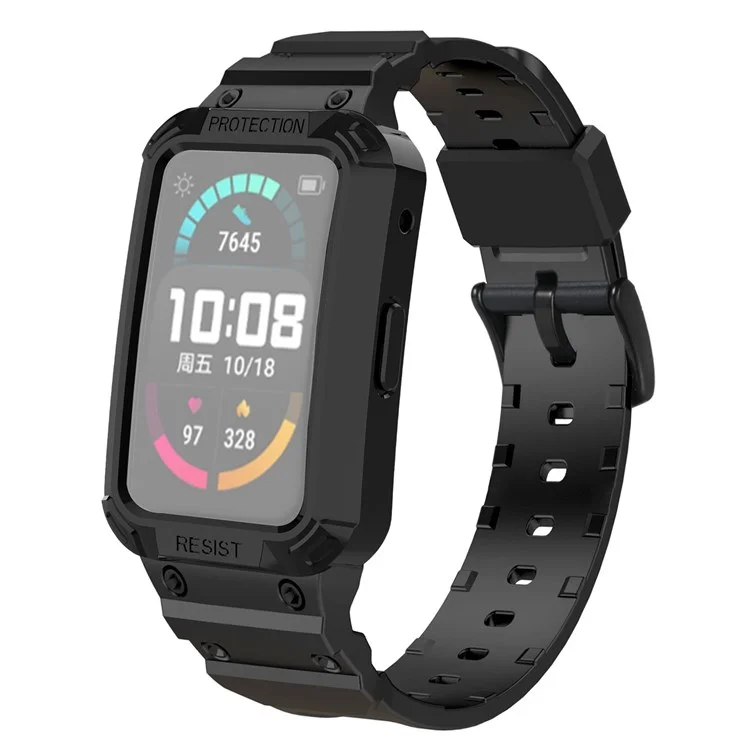 Per Huawei Watch Fit/Honor Watch ES Soft TPU Watch Band Adjustable Wrist Strap Sostituzione + Watch Case - Nero