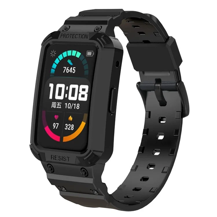 Per Huawei Watch Fit/Honor Watch ES Soft TPU Watch Band Adjustable Wrist Strap Sostituzione + Watch Case - Nero