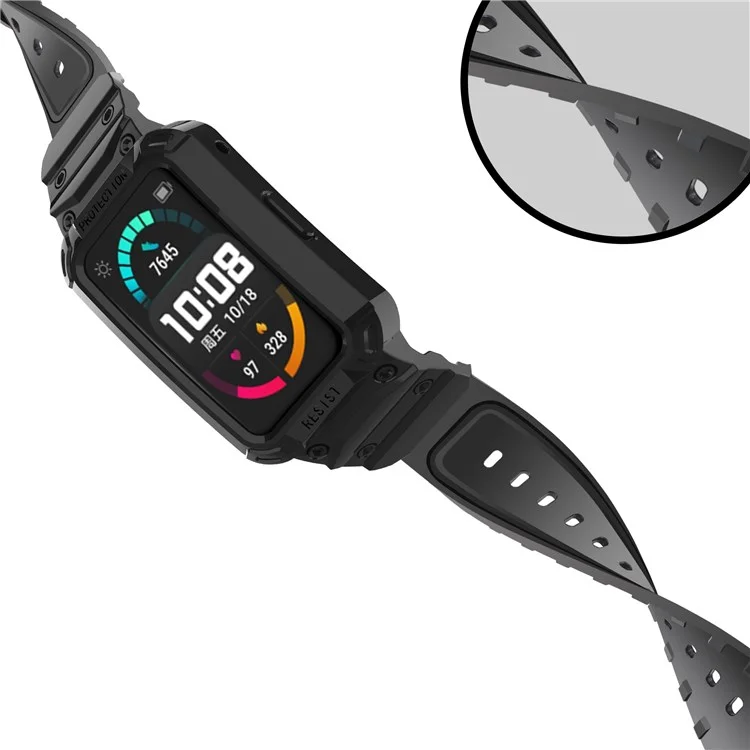 Per Huawei Watch Fit/Honor Watch ES Soft TPU Watch Band Adjustable Wrist Strap Sostituzione + Watch Case - Nero