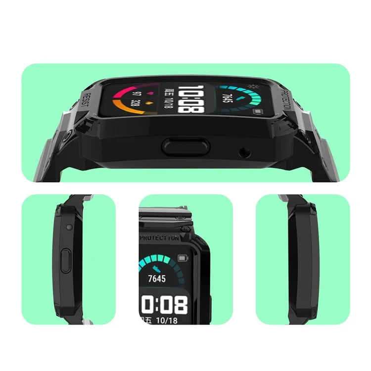Per Huawei Watch Fit/Honor Watch ES Soft TPU Watch Band Adjustable Wrist Strap Sostituzione + Watch Case - Nero